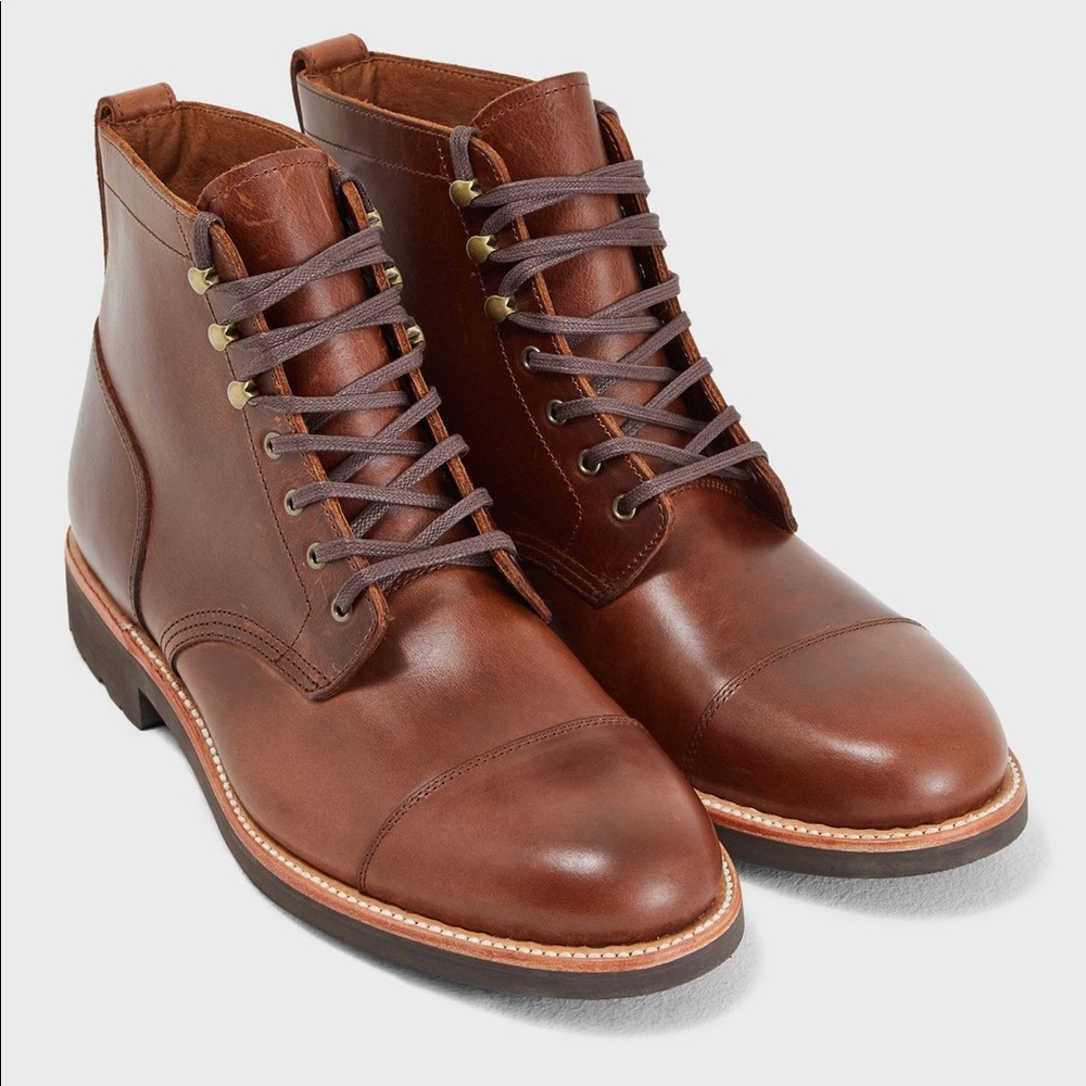 J Crew Kenton Leather Cap Toe Boot